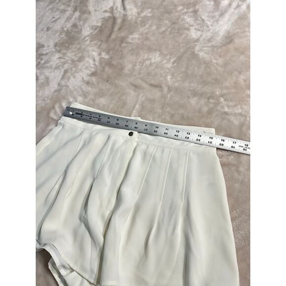 Ramy Brook Pamela Pleated Shorts Women's 8 White High Rise Wide Leg - Picture 8 of 11